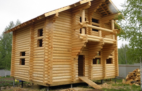 Построенный домДеревянный дом-баня в деревне Левашово