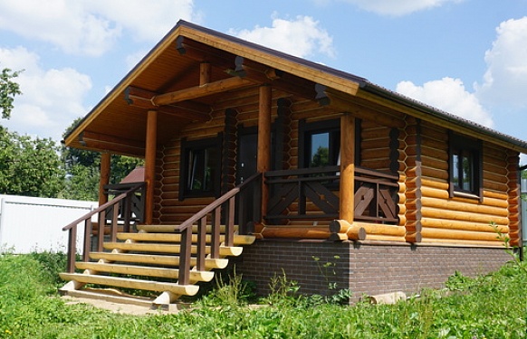 Построенный домБаня из бревна село Талеж по типовому проекту СТ-8
