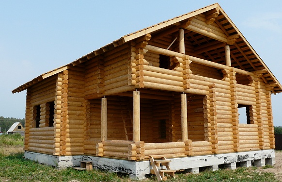 Построенный домДеревянный дом в деревне Лужки, Серпуховский район