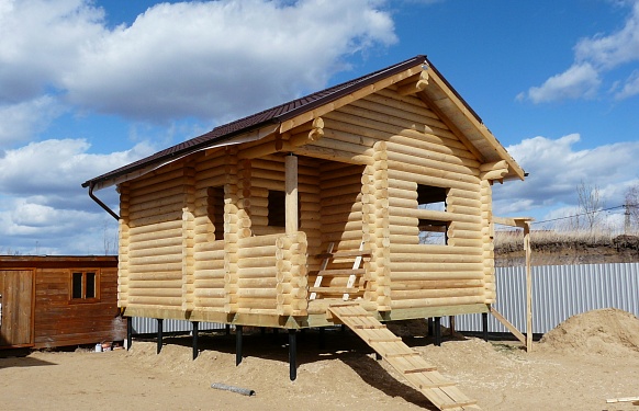 Построенный домБаня на винтовом фундаменте Серпуховский район, СНТ Высотка